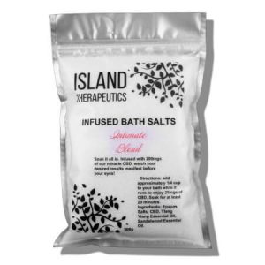 Island Therapeutics Infused Bath Salts – Intimate Blend – 200mg CBD in a 500mg